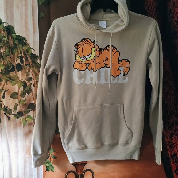 Nickelodeon Garfield Other - EUC: Nickelodeon Garfield "Chill" Sze. SM Tan Unisex Graphic Hoodie Sweatshirt